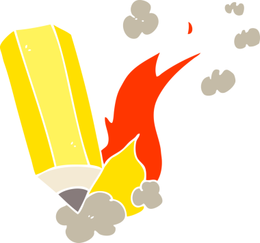 Bir insan tarafından çizilen karalama kaleminin düz renk çizimi