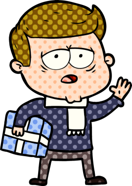 Bir insan tarafından çizilmiş yorgun bir adam.