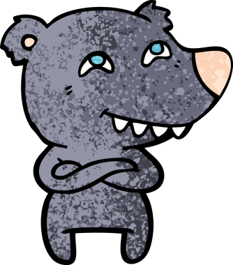 Bir insan tarafından çizilmiş bir çizgi film karakteri.