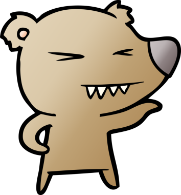 Bir insan tarafından çizilmiş kızgın ayı çizgi filmi.