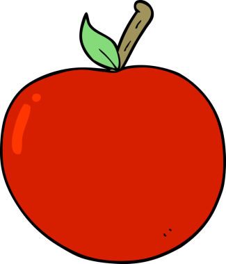 bir insan tarafından çizilmiş elma karikatürü