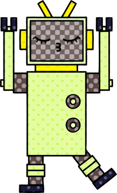 bir insan tarafından çizilmiş bir robotun çizgi roman tarzı