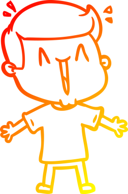 Bir insan tarafından çizilmiş, heyecanlı bir çizgi film çizimi.