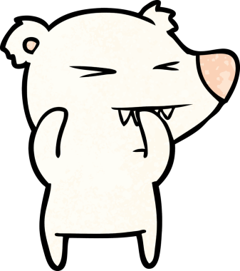 Bir insan tarafından çizilmiş kutup ayısı karikatürü