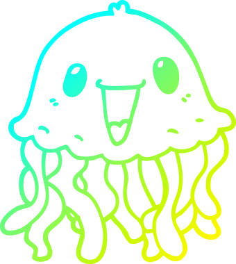 Bir insan tarafından çizilmiş bir denizanasının soğuk gradyan çizgisi