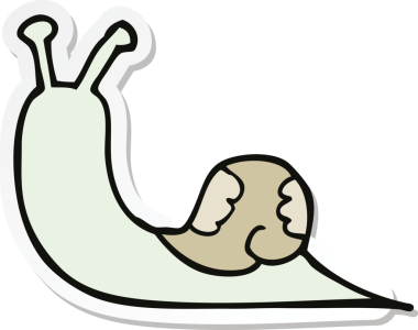 Bir insan tarafından çizilmiş bir salyangozun çıkartması.