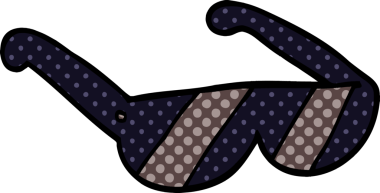 Bir insan tarafından çizilmiş karalama güneş gözlüğü.