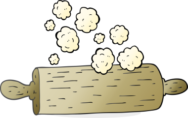 Bir insan tarafından çizilmiş karikatür merdanesi.