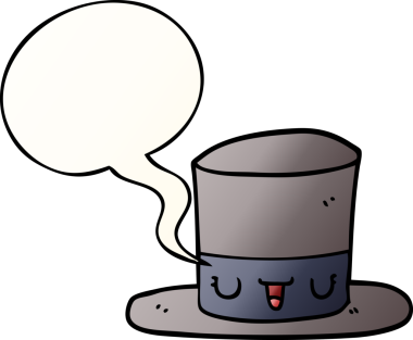 bir insan tarafından çizilmiş, konuşma baloncuklu çizgi film şapkası.