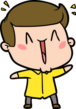 Bir insan tarafından çizilmiş mutlu bir adam.