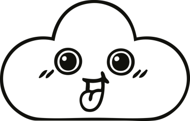 Bir insan tarafından çizilmiş bir kar bulutunun çizgi çizimi