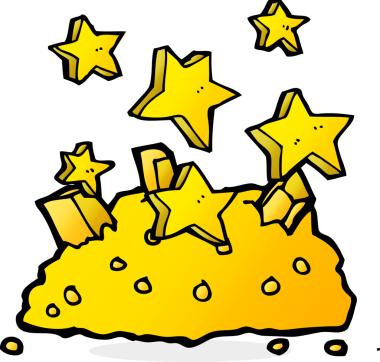 Bir insan tarafından çizilmiş altın yığını.