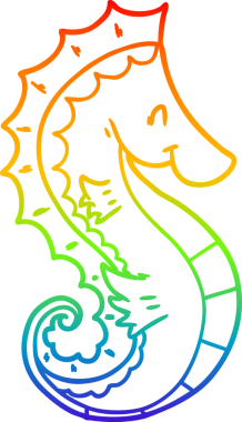 Bir insan tarafından çizilmiş karikatür deniz atı çizimi.