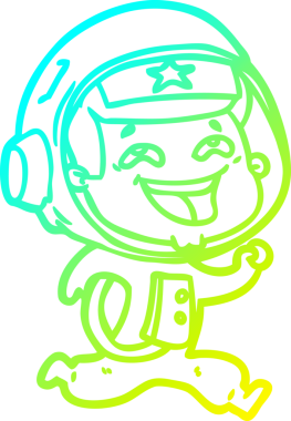 Bir insan tarafından çizilmiş gülen astronotun soğuk gradyan çizimi