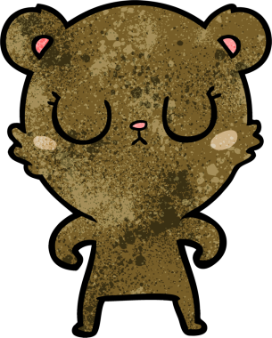 Bir insan tarafından çizilmiş barışçıl çizgi film ayısı.