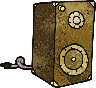 bir insan tarafından çizilmiş karalama retro hoparlörü