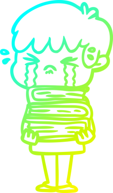 Bir insan tarafından çizilmiş ağlayan çizgi film çocuğu çizimi.