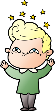 Bir insan tarafından çizilmiş heyecanlı bir çizgi film.