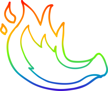 gökkuşağı gradyan çizgi çizimi bir insan tarafından çizilmiş bir gaz alevi