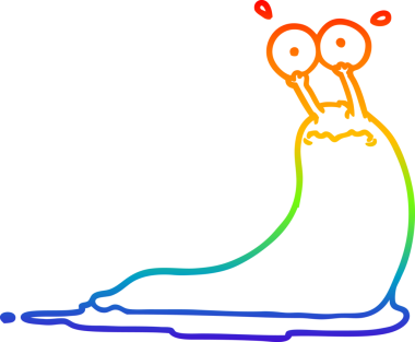 gökkuşağı gradyan çizgi çizimi bir insan tarafından çizilmiş sümüklü böcek