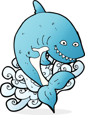 Bir insan tarafından çizilmiş bir köpek balığı.