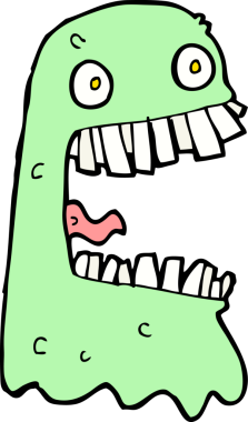 Bir insan tarafından çizilmiş iğrenç bir hayalet.