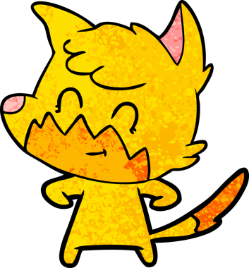 Bir insan tarafından çizilmiş tilki çizgi film karakteri