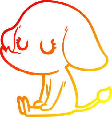 Bir insan tarafından çizilmiş şirin bir fil çizimi.