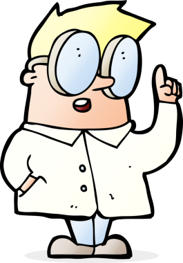 Bir insan tarafından çizilmiş karikatür bilimcisi