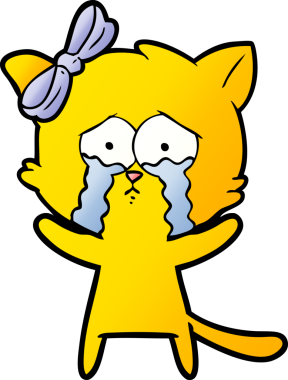 Bir insan tarafından çizilmiş çizgi film kedisi.