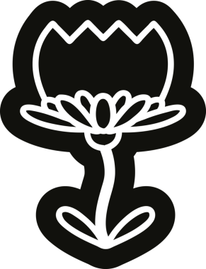 Bir insan tarafından çizilmiş nilüfer çiçeği simgesi