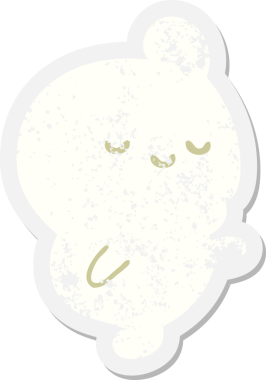 Bir insan tarafından çizilmiş cadılar bayramı hayalet grunge etiketi.