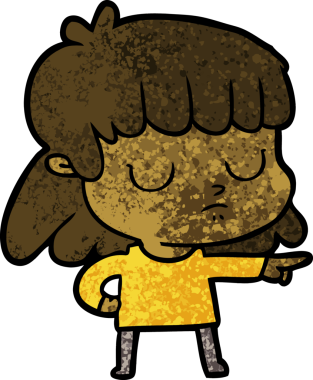 karikatür ilgisiz kadın; bir insan tarafından çizilmiş.