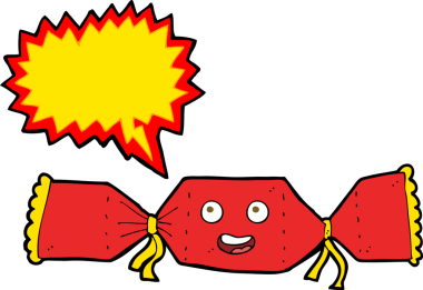 Bir insan tarafından çizilmiş bir konuşma baloncuğu olan karikatür krakeri.