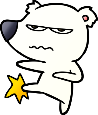 Bir insan tarafından çizilen kızgın kutup ayısı çizgi filmi.