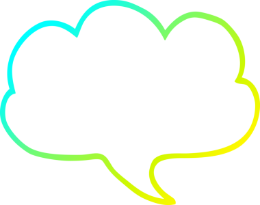 Bir insan tarafından çizilen karikatür ifade baloncuğunun soğuk gradyan çizimi