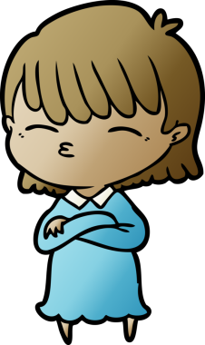 Bir insan tarafından çizilmiş karikatür kadın.