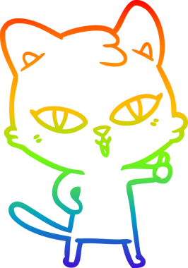 gökkuşağı gradyanı çizimi bir insan tarafından çizilmiş çizgi film kedisi