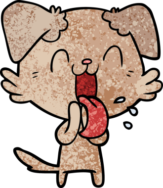 Bir insan tarafından çizilmiş nefes nefese bir köpek.