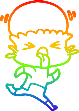 Gökkuşağı gradyanı çizimi bir insan tarafından çizilmiş garip bir uzaylı çizgi filmi.