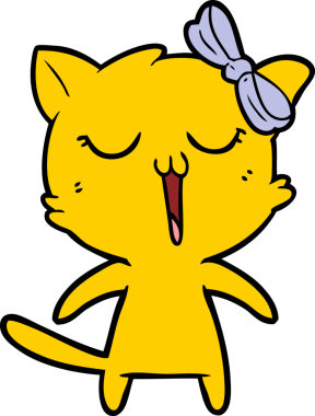 Bir insan tarafından çizilmiş çizgi film kedisi.