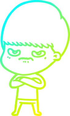 Bir insan tarafından çizilmiş kızgın bir çizgi film karakteri.