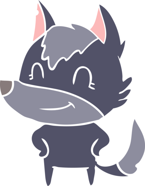 Bir insan tarafından çizilmiş düz renkli çizgi film kurdu.