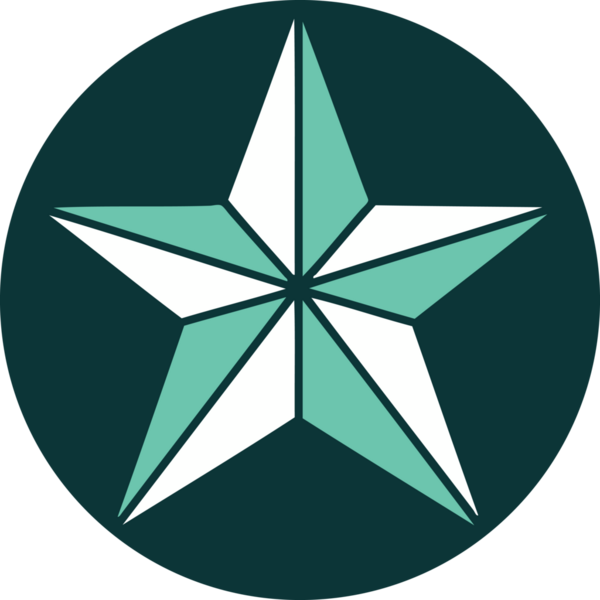 Bir insan tarafından çizilmiş bir yıldızın ikonik dövme şekli