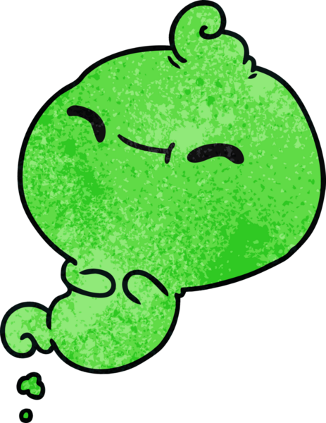 Bir insan tarafından çizilmiş kawai korkunç hayaletinin serbest çizimi.