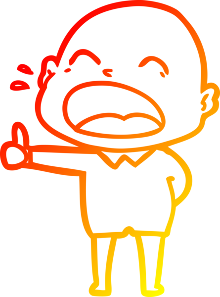 Bir insan tarafından çizilmiş kel adam diye bağıran çizgi film çizimi.