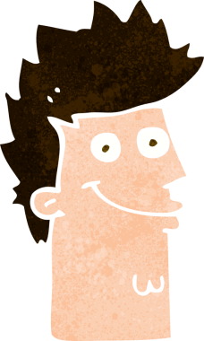 Bir insan tarafından çizilmiş mutlu adam yüzü.