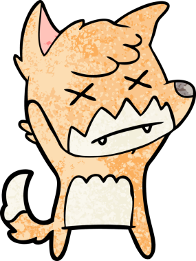 Bir insan tarafından çizilmiş şaşı tilki.