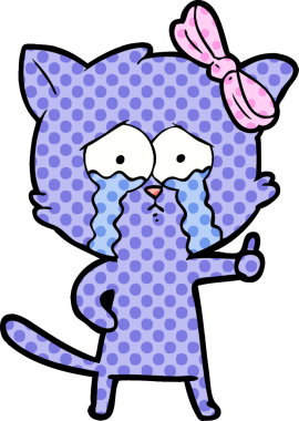 Bir insan tarafından çizilmiş çizgi film kedisi.