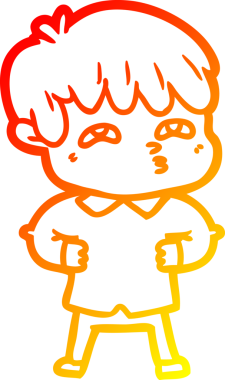 Bir insan tarafından çizilmiş, karikatür meraklısı bir adamın sıcak çizgi çizimi